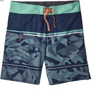 Patagonia Plane stretch Blue and Orange Board Shorts Quick-Dry Swimwear